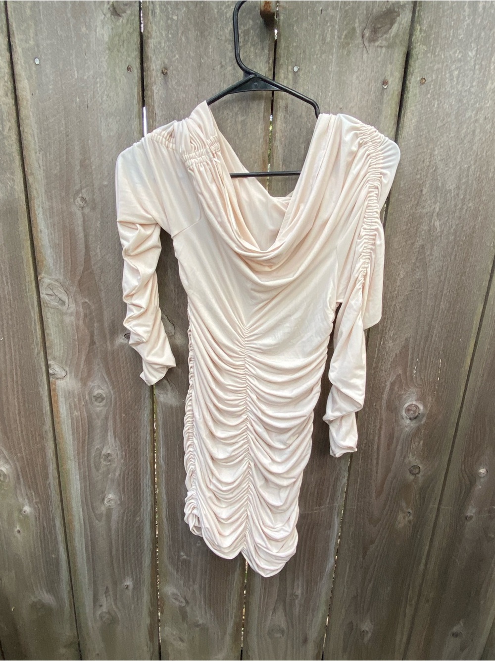 NWT KHY x Atlein Ruched Off‎ Shoulder Mini Dress XL Cream - Picture 6 of 6